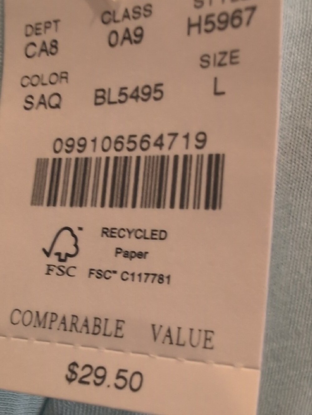 J. Crew Light Blue Slim Cotton V-Neck Tee - Picture 3 of 5